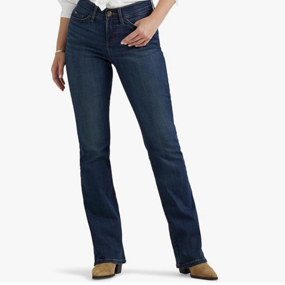 Lee Ultra Lux Comfort Flex Motion Bootcut Jeans Women’s 14 Short Dark Wash